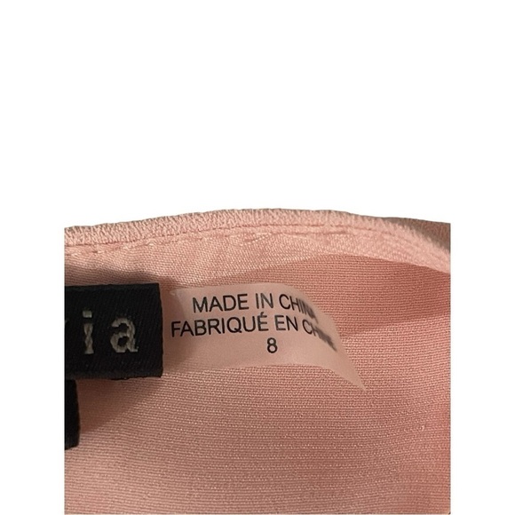 NWT Alice + Olivia Sleeveless Cowl Neck A Line Mini Dress Pink Blush Size 8 - Picture 8 of 12